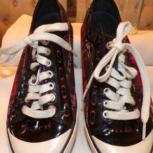 Coach Women's Briar Tartan Plaid Black Multicolor Low Top Canvas Shoes